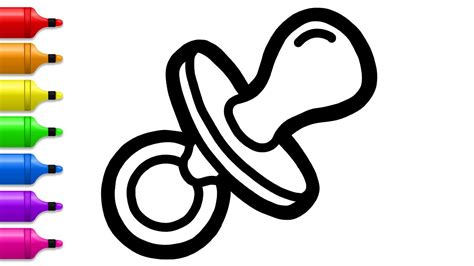 How to Draw a Pacifier Pacifier Drawing Pacifier Coloring Pages for