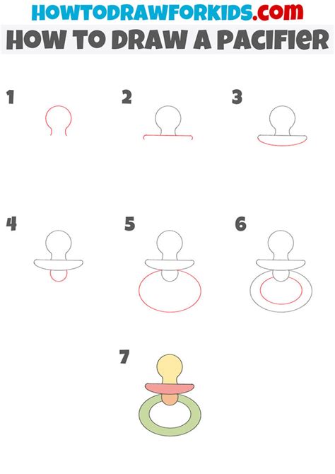 How to Draw a Pacifier Step by Step Easy Drawing Guides Drawing Howtos