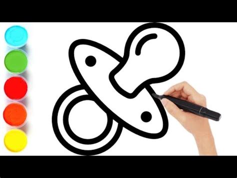 How to Draw a Pacifier Step by Step Easy For Kids YouTube