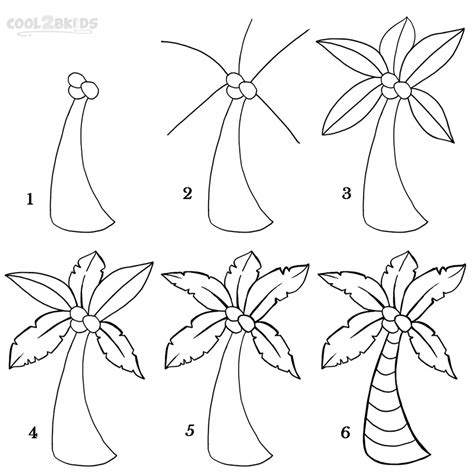 How to Draw a Palm Tree 12 Step Palm Tree Drawing Artsydee