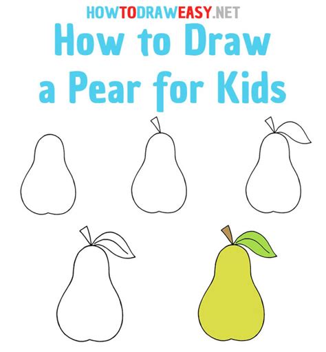 How to Draw a Pear for Kids How to Draw Easy