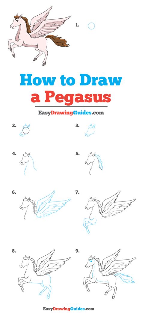How to Draw a Pegasus Step by Step Easy Drawing Guides Drawing Howtos