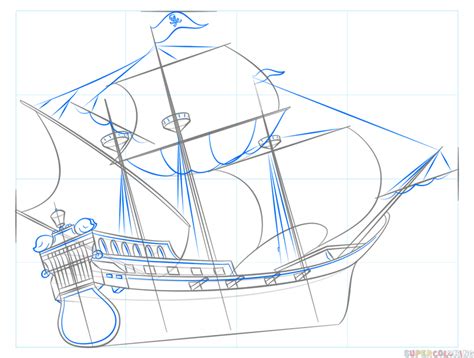 How to Draw a Pirate Ship Step by Step Easy Drawing Guides Drawing