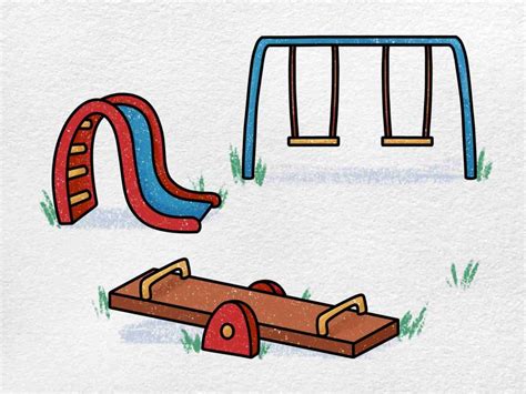 How to Draw a Playground Easy Drawing Tutorial For Kids