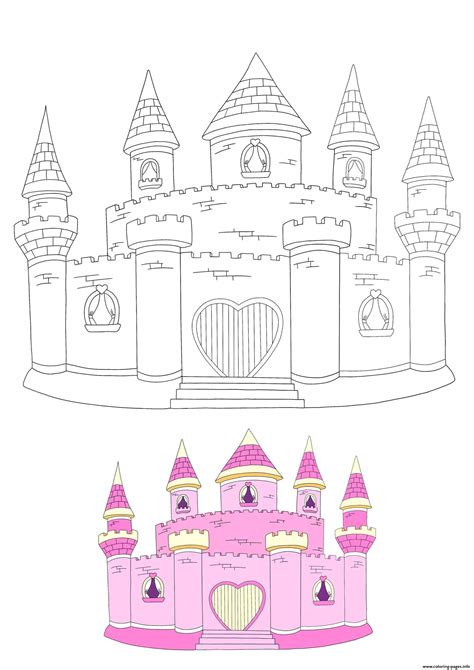 How to Draw a Princess Castle for Kids Castle Coloring Page How to