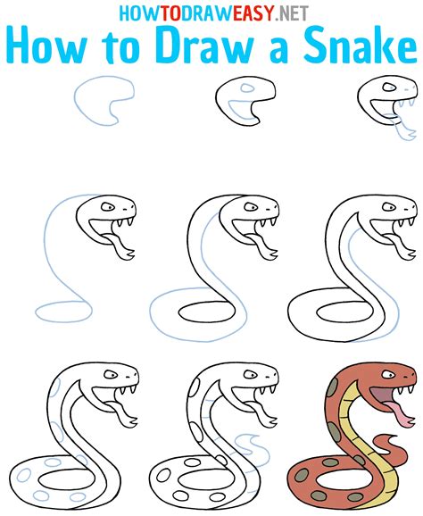 How to Draw a Rattlesnake Easy Drawing Tutorial For Kids