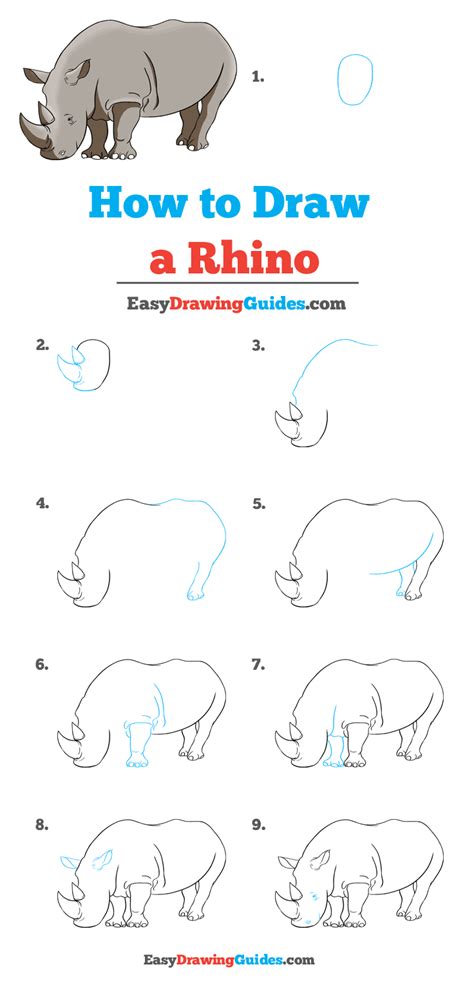 How to Draw a Rhino How to Draw a Rhino step by step with this howto