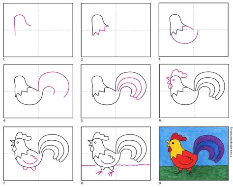 How to Draw a Rooster for Kids How to Draw Easy