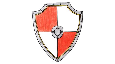 How to Draw a Shield for Kids Drawing tutorial easy, Drawing tutorial