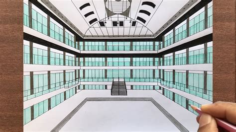 How to Draw a Shopping Mall in 1Point Perspective YouTube