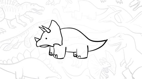 How to Draw a Simple Triceratops StepbyStep Lesson YouTube