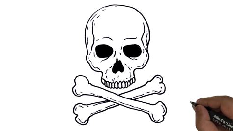 How to Draw a Skull and Crossbones StepbyStep Tutorial Easy