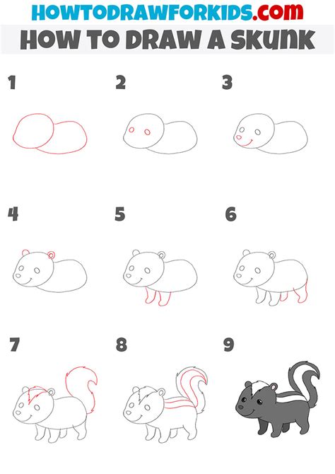 How to Draw a Skunk Really Easy Drawing Tutorial