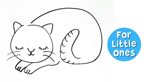How to Draw a Sleeping Cat Easy Drawing Tutorial For Kids