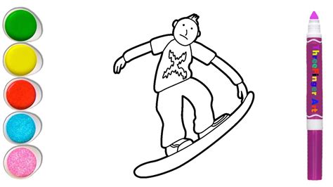 How to Draw a Snowboarder Step by Step YouTube