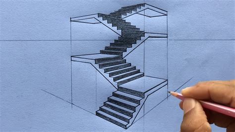 How to Draw a Staircase in 2Point Perspective YouTube