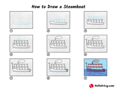 How to Draw a Steamboat HelloArtsy
