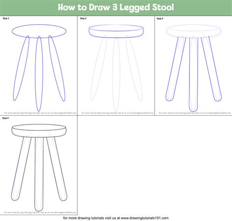 How to Draw a Stool Step by Step