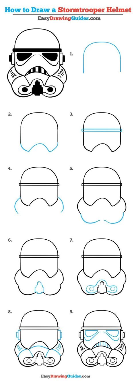 How to Draw a Stormtrooper Helmet Really Easy Drawing Tutorial Star