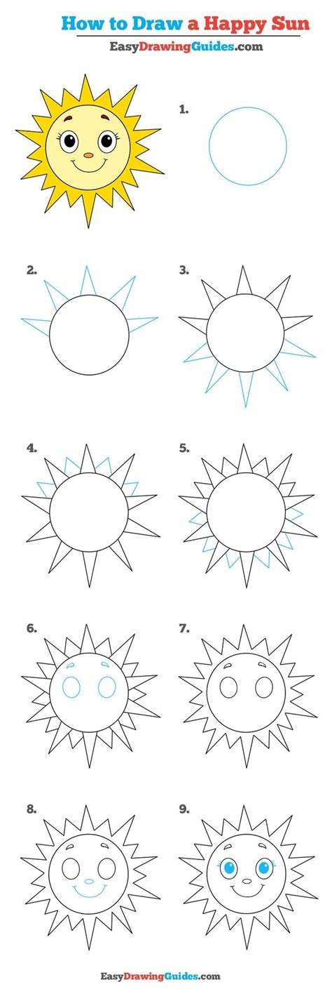 How to Draw a Sun - Step by Step for Kids