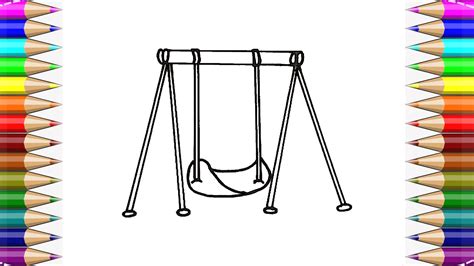 How to Draw a Swing Set Step by Step Very Simple YouTube