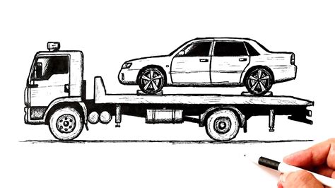 How to Draw a Tow Truck Drawing Guide