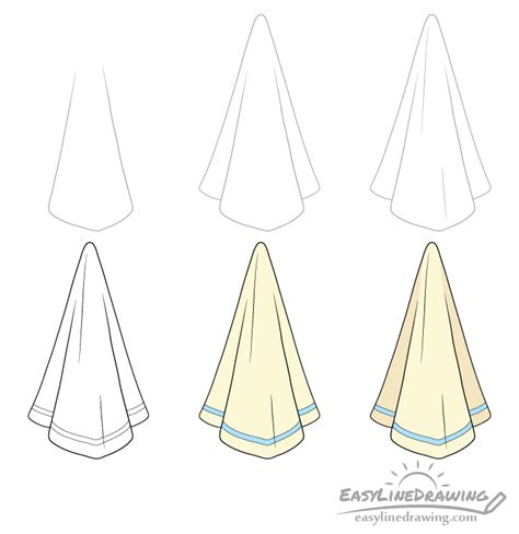 How to Draw a Towel or Cloth Step by Step EasyLineDrawing