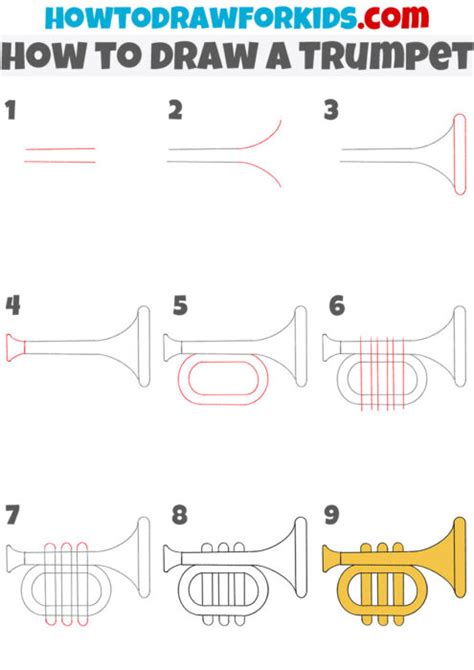 How to Draw a Trumpet Step by Step Easy Drawing Guides Drawing Howtos