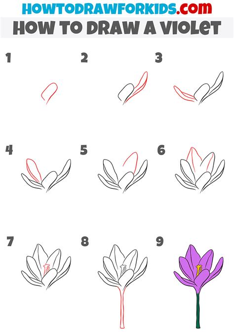 How to Draw a Violet Easy Drawing Tutorial For Kids