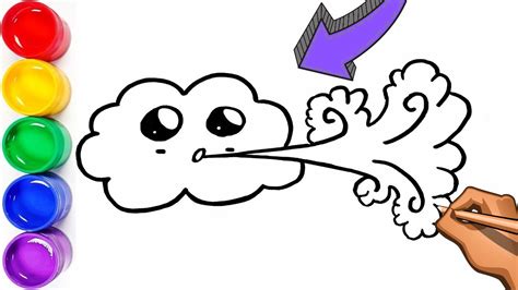 How to Draw a WIND CLOUD! Learn to Draw and Color a Breeze for Kids