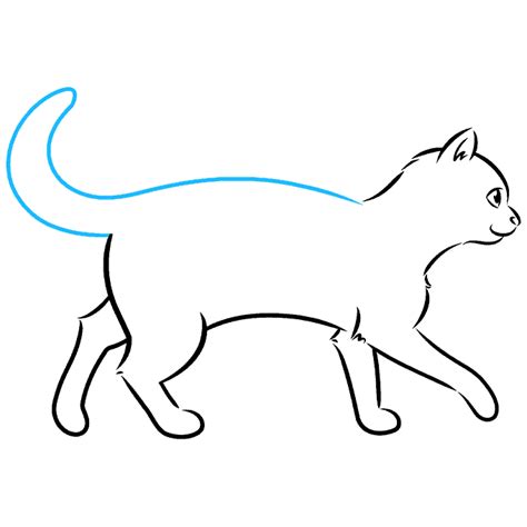 How to Draw a Walking Cat Outline Really Easy Drawing Tutorial