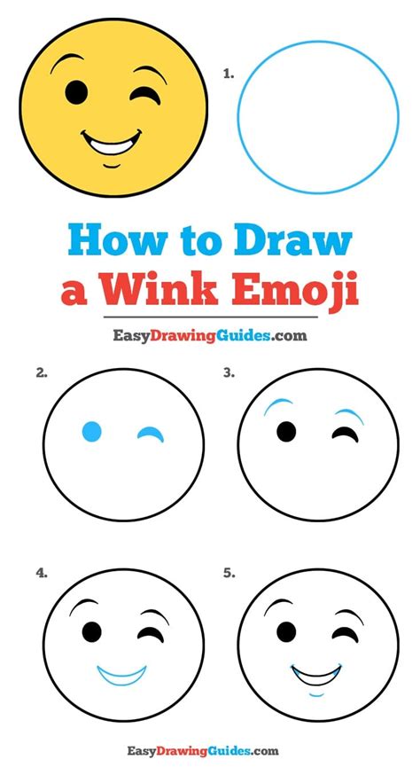 How to Draw a Wink Emoji in a Few Easy Steps Drawing Tutorial for