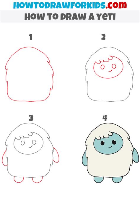 How to Draw a Yeti for Kindergarten Easy Tutorial For Kids