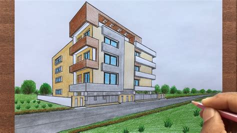 How to Draw an Apartment in 2Point Perspective Step by Step YouTube