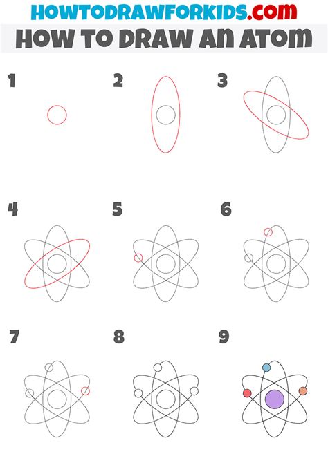 How to Draw an Atom Easy Drawing Tutorial For Kids