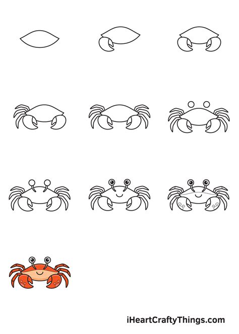 How to Draw an Easy Cartoon Crab Really Easy Drawing Tutorial