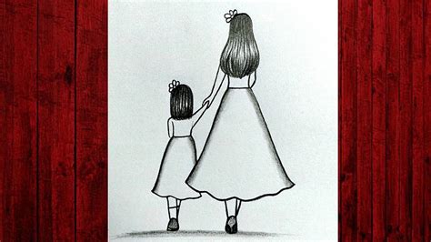 How to Draw an Easy Mother and Daughter Really Easy Drawing Tutorial