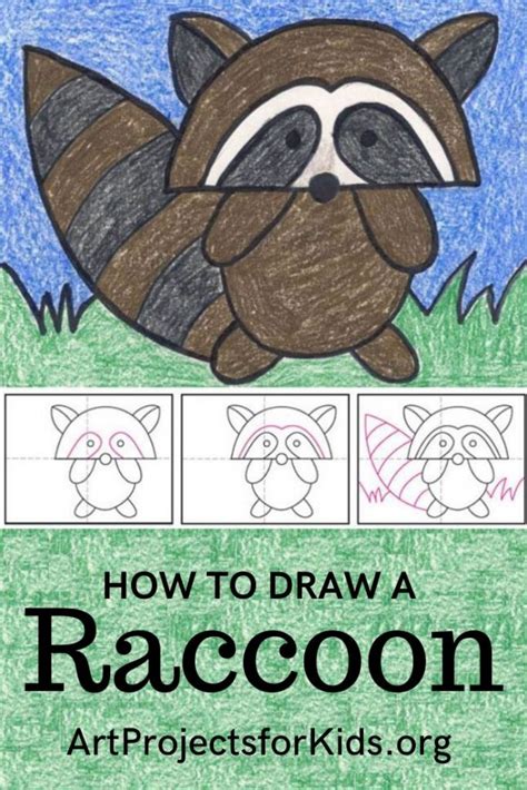 How to Draw an Easy Raccoon Tutorial and Raccoon Coloring Page