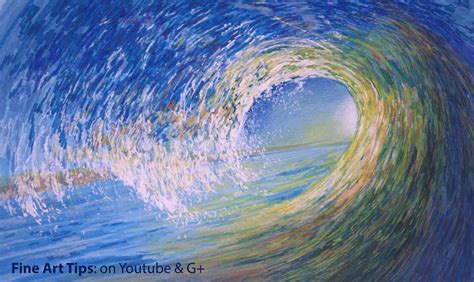 How to Draw an Ocean Wave with pencil crayon, markers and fixative