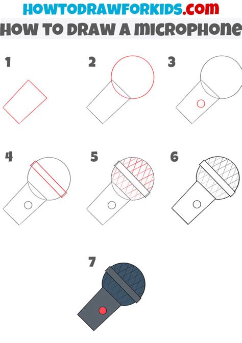 How to Draw an Old Fashioned Microphone Step by Step TUTORIAL