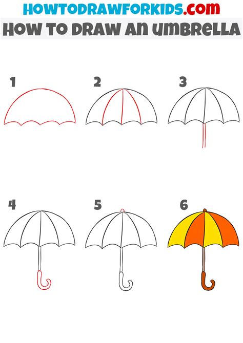 How to Draw an umbrella Step By Step For Kids & Beginners