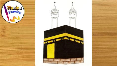 How to Draw easy Kaaba Drawing Kaaba Drawing Tutorial Easy Kaaba