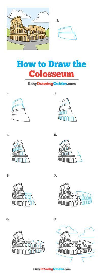 How to Draw the Colosseum Really Easy Drawing Tutorial