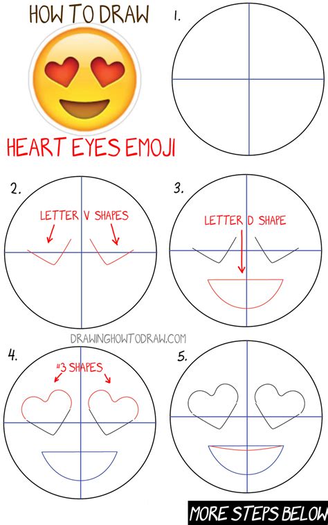 How to Draw the Heart Eyes Emoji Step by Step Tutorial YouTube