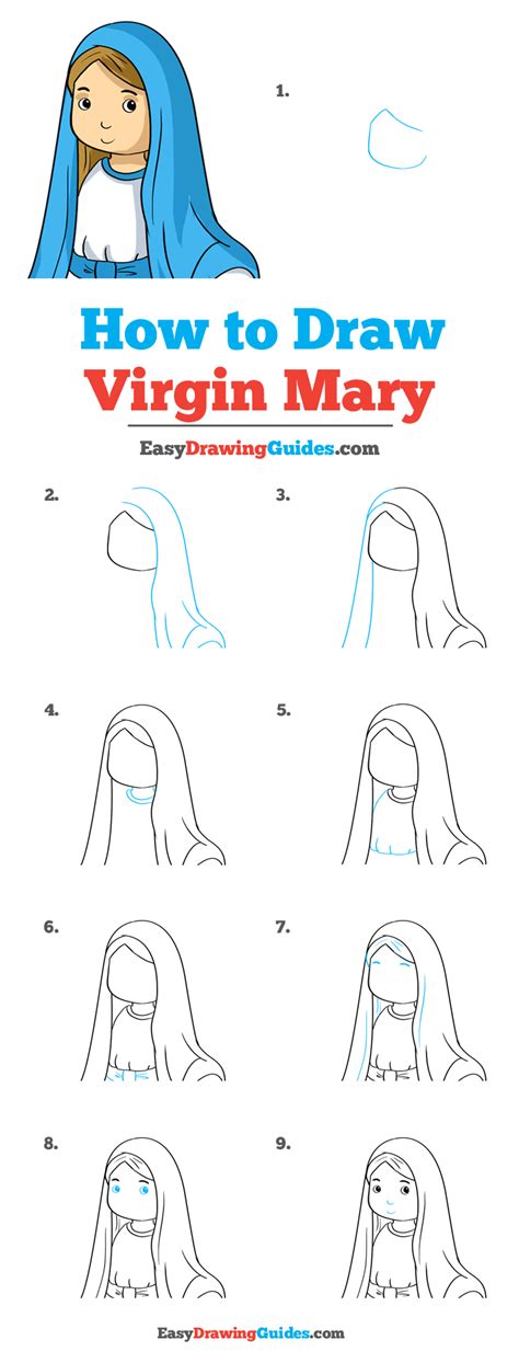 How to Draw the Virgin Mary Really Easy Drawing Tutorial Drawing