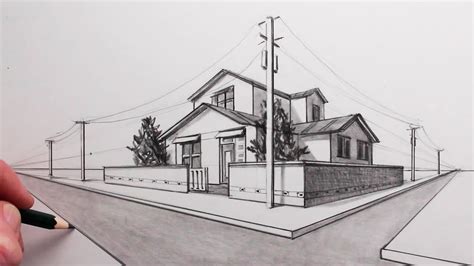 How to Draw using 2Point Perspective A House Drawing Step by Step