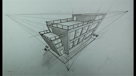 How to Draw using 3Point Perspective Simple Buildings YouTube