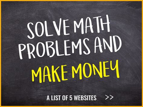 How to Earn Money by Solving Math Problems