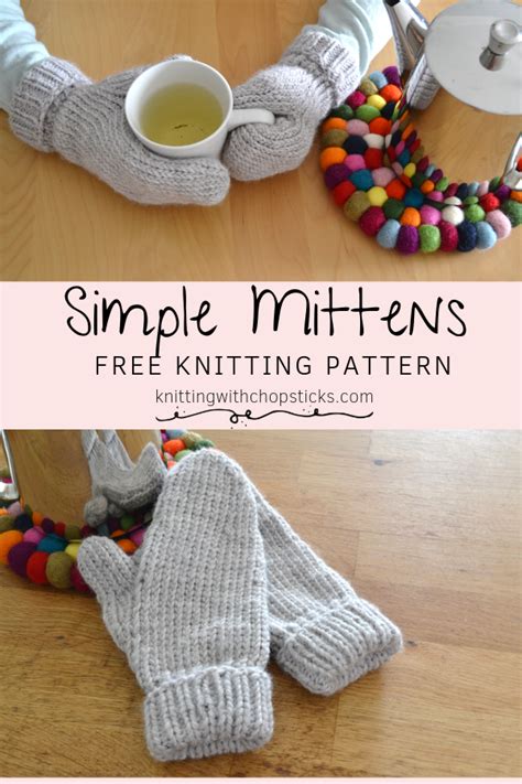How to Easily Knit Mittens in the Round Free Knitting Pattern