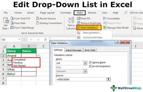 How to Edit DropDown List in Excel